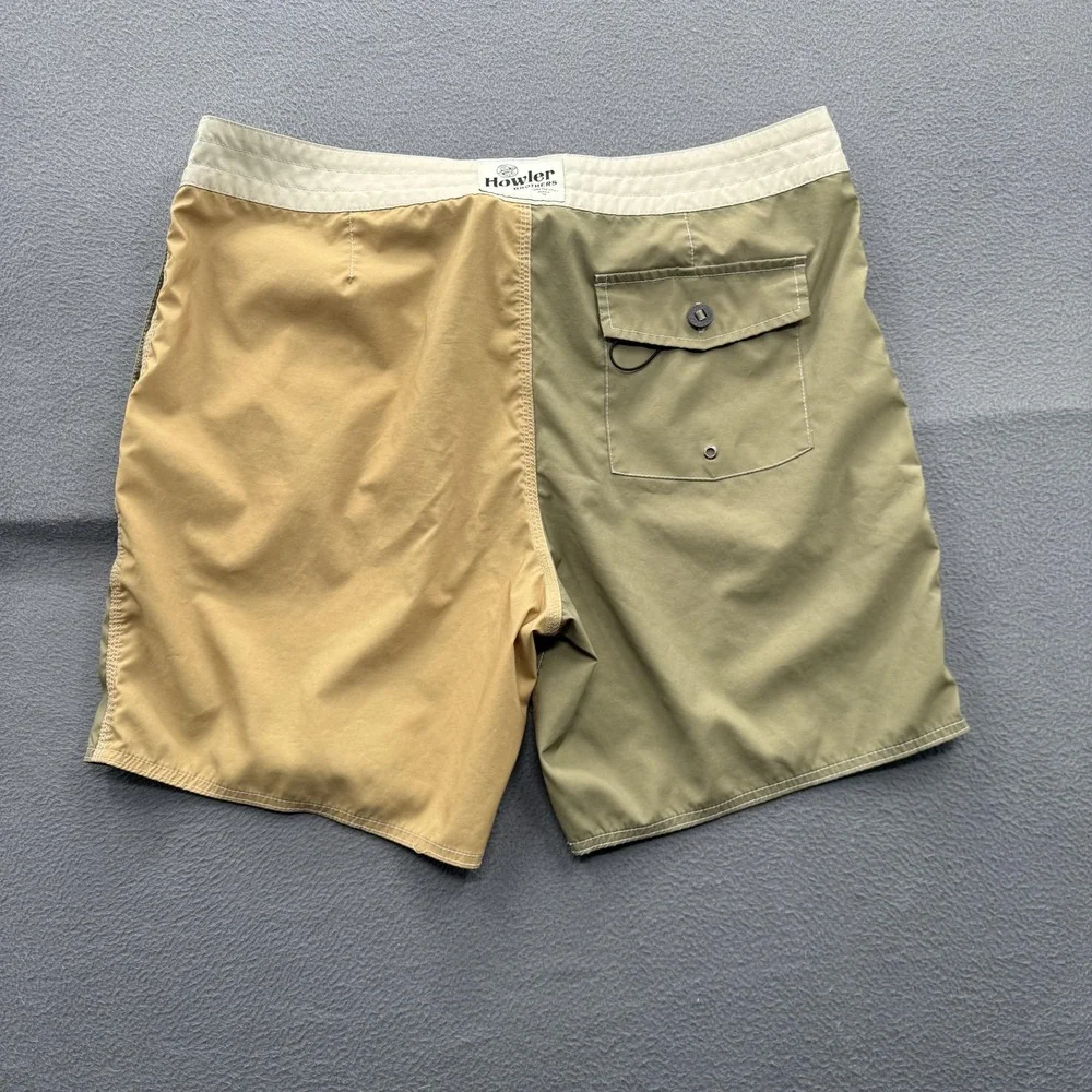 Howler Board Shorts Mens 38 Multicolor Colorblock Swim Trunks Quick Dry Beach